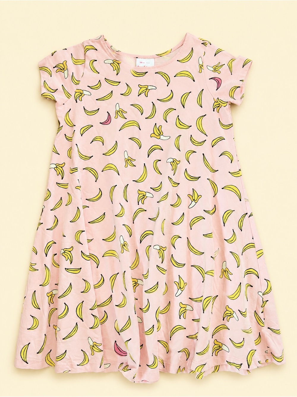 Hanna Andersson Pink Banana-Print Cotton Dress